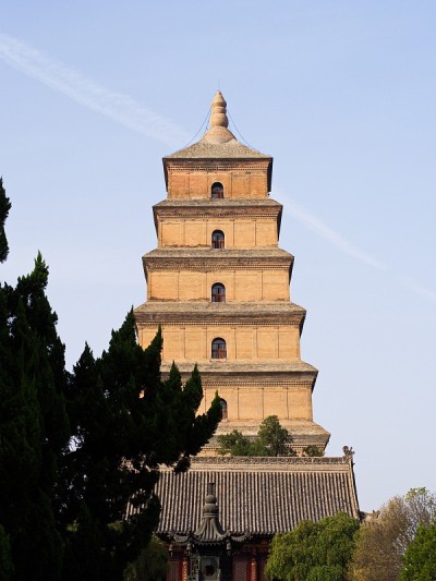 大雁塔或大雁塔是一座佛塔。它建于唐代652年，最初有五层。中国陕西省西安市2018年的10月22日。