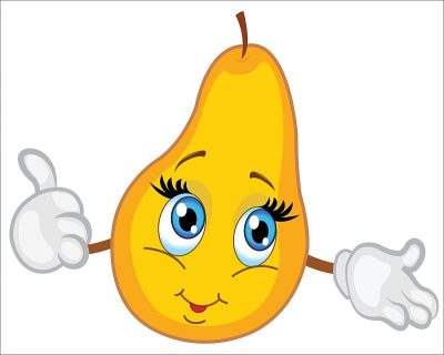 pear character cartoon vector.