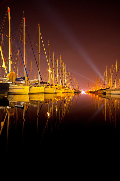 Yachts at a wharf