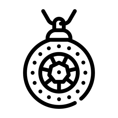 护身符配件线图标矢量插图平坦