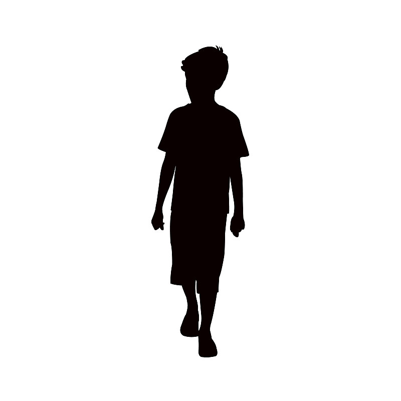 一个男孩身体轮廓向量