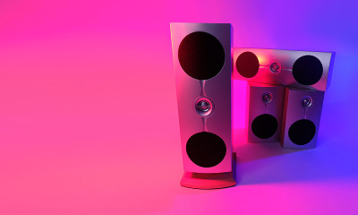 霓虹色音乐扬声器