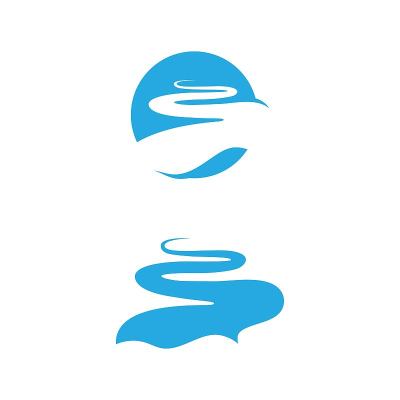 河流图标矢量插图设计