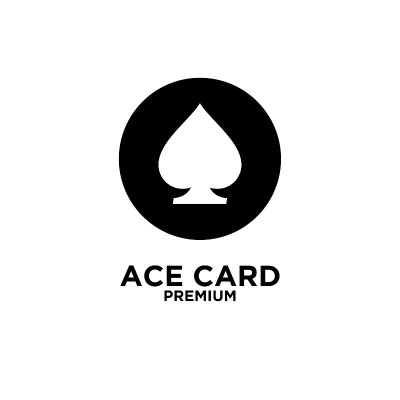 Ace卡片黑色矢量图标设计