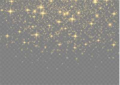 Golden dust sparks.
