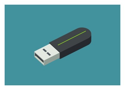 USB闪存驱动器简单的等距图