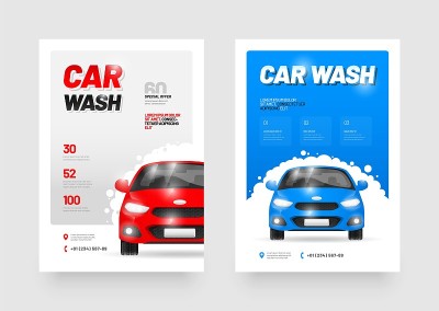 Vector layout design template for car wash service