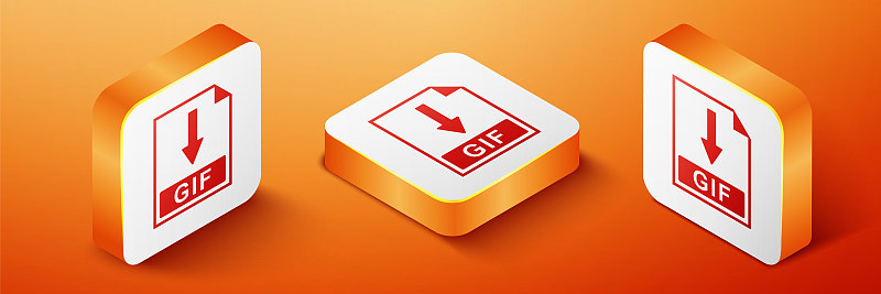 Isometric GIF file document icon. Download GIF but