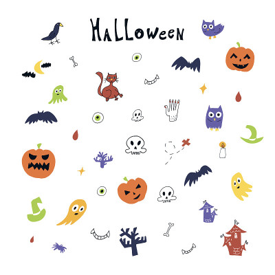 Halloween hand drawn doodle vector illustrations s
