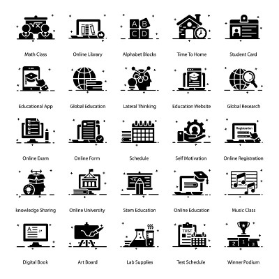 包E学习字形图标