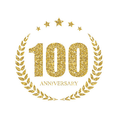 模板100周年矢量插图