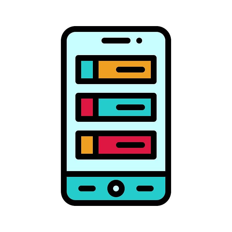 Feature list icon, Mobile application vector illus