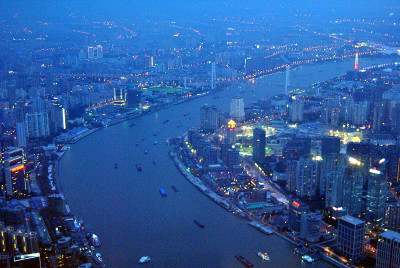 上海和黄浦江全景