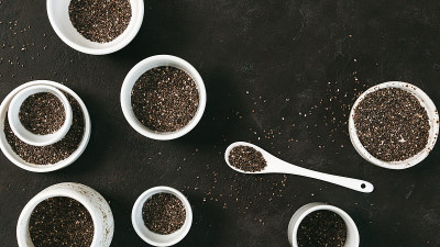 chia seed flat lay