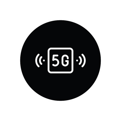 5g字形图标隔离在白色背景上