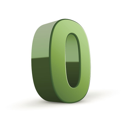 3d亮绿色数字0