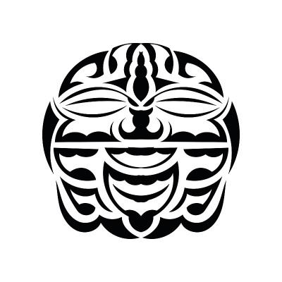 提基面具。毛利或波利尼西亚模式。很适合打印和纹身。孤立。向量