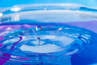 水滴特写细节蓝色
