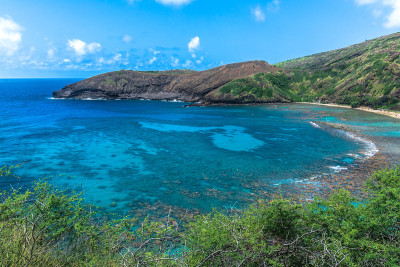 夏威夷瓦胡岛的哈瑙玛湾