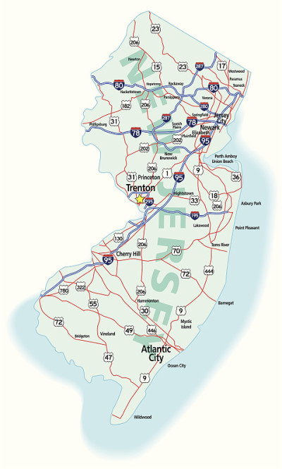 新泽西州际地图