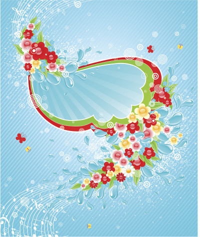 设计与滴和花。