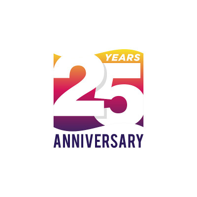 25 Years Anniversary Celebration Vector Illustrati