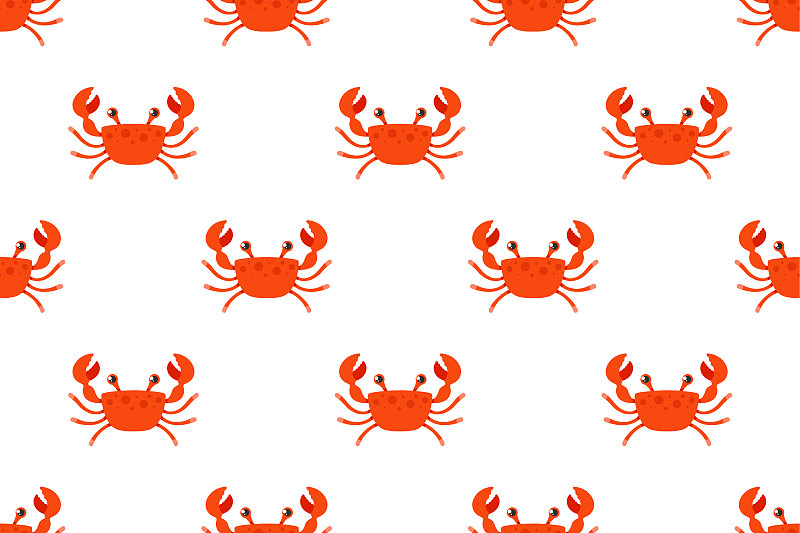 red crab on a white background.