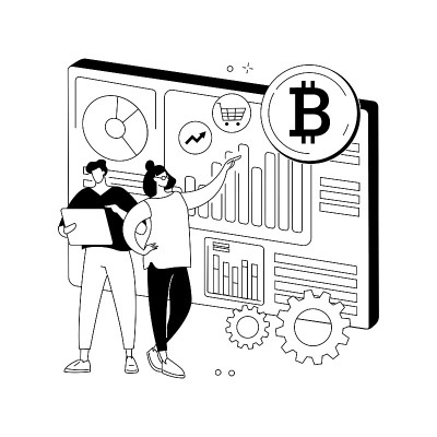 加密货币市场抽象概念矢量图。