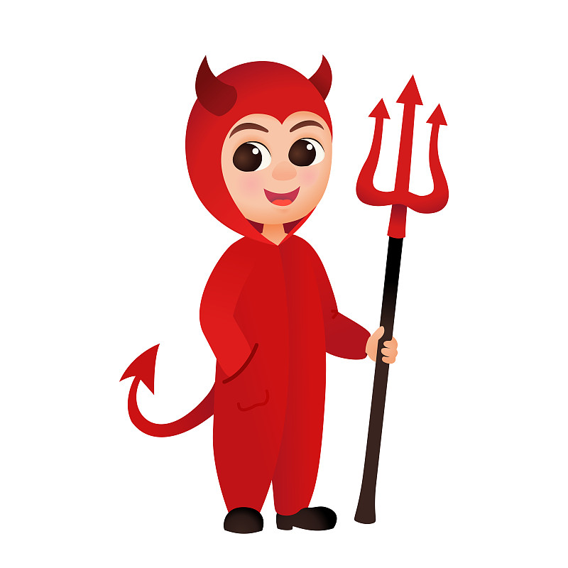 Child in devil costume halloween