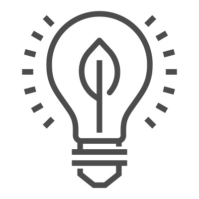 清洁能源，方形直线矢量图标。