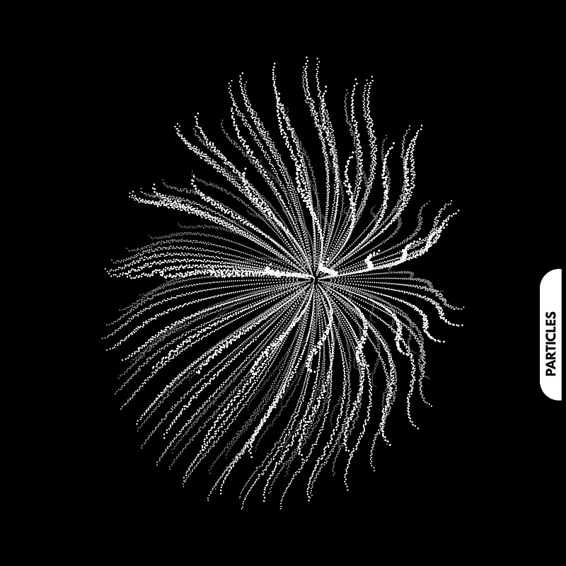 动态粒子数组。3d未来技术风格。抽象的背景。矢量插图。