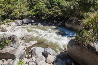 秘鲁Aguas Calientes村附近的乌鲁班巴河急流