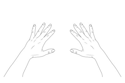 矢量素描插图-女人的手。