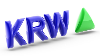 在白色背景的Won标志。3 d演示。
