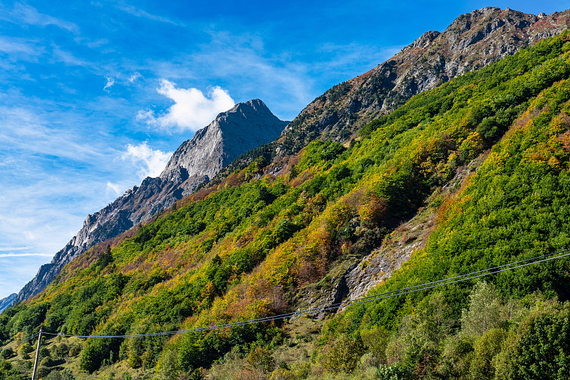 法国的Le Bourg d'Oisans周围山脉的风景