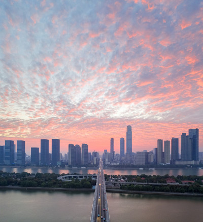 美丽的长沙，晨光闪烁