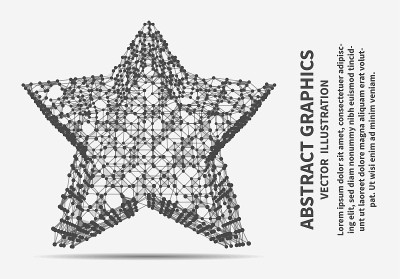 星,矢量图。网络连接。