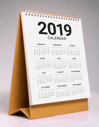 简易台历2019