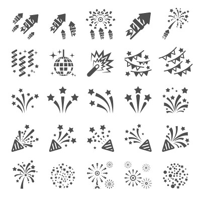 烟花图标设置11，向量eps10