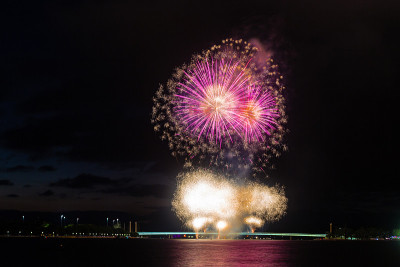 在澳大利亚堪培拉市举行的澳大利亚国庆日焰火庆祝活动