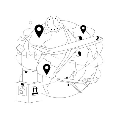快递服务抽象概念矢量插图。