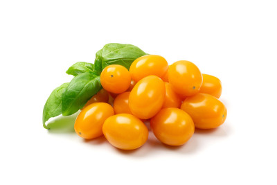 Long Plum Tomato Group Isolated, Fresh Small Cherr