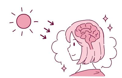 一个女人在阳光下增加血清素的插图