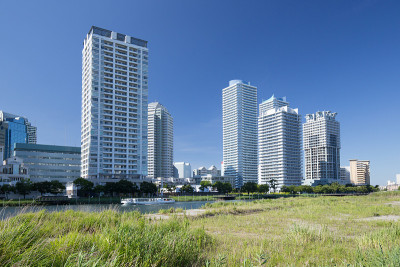 日本横滨的高层建筑和公寓