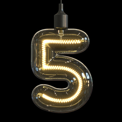 灯泡3d字体3d渲染数字5