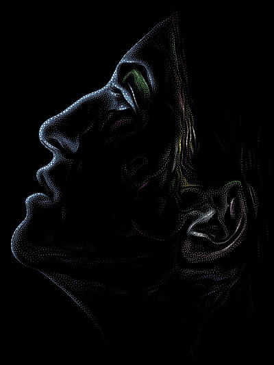 女人的画点画肖像