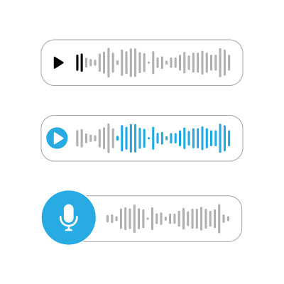 现代信使的音频信息。矢量插图。