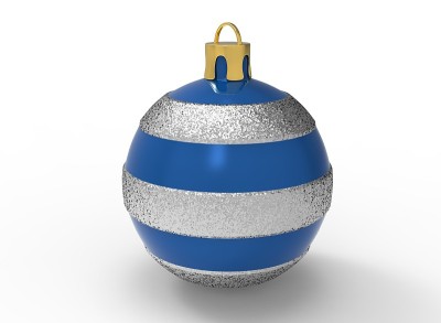 白色背景上的圣诞树玩具。圣诞装饰品。3 d渲染