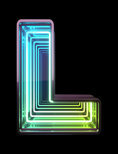 ∞氖字体。月后的光。字母L。