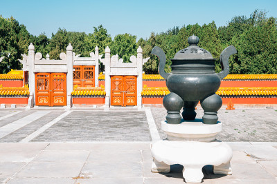 中国北京地坛公园的土地庙